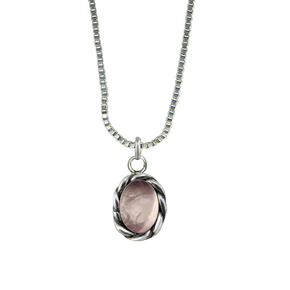Sterling Silver Little Rose Quartz Pendant Necklace